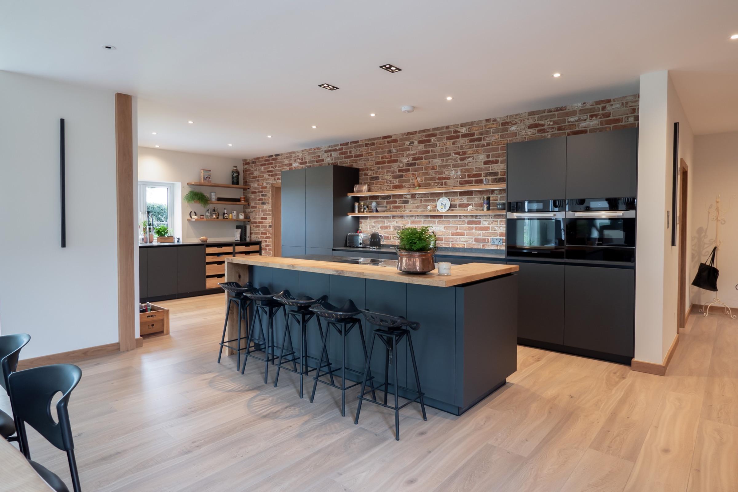 Matt charcoal Ewe kitchen island