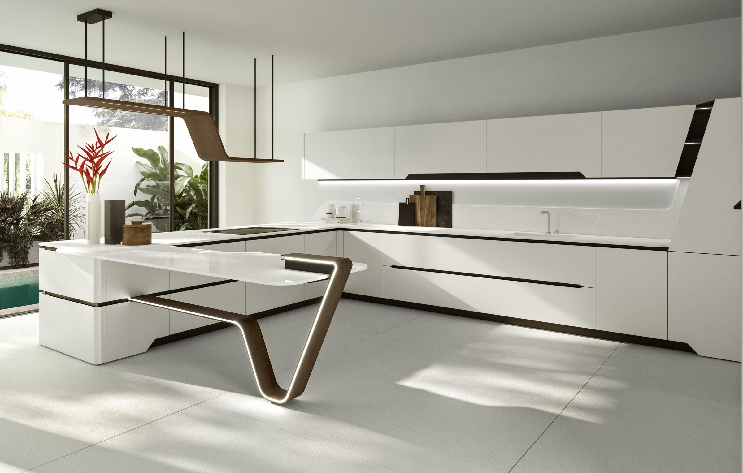 White high-gloss Snaidero kitchen